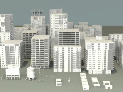 25 LOWPOLY BUILDING PACK  Low-poly 3D model