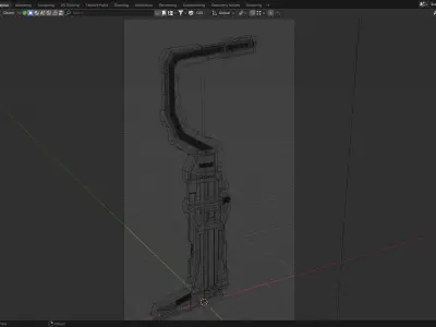 Sci-Fi Utility Pole - Sleek Illumination for Futuristic  Low-poly 3D model