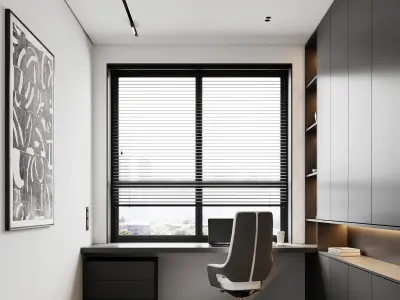 AR-22081 Gray House - Workingroom 3D Scene 3D model