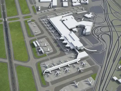 Johannesburg  OR Tambo Airport - JNB Low-poly 3D model