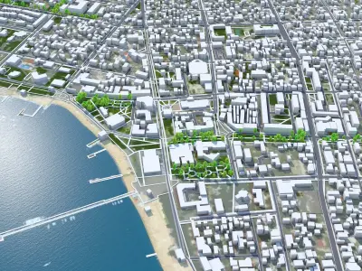 Gelendzhik Russia Low-poly 3D model