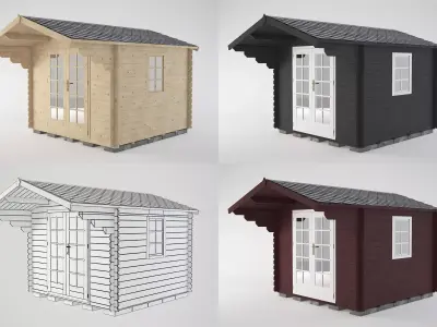 Wooden garden shed1 3D model