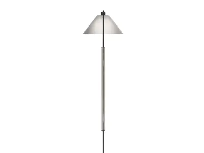 Crate and Barrel Luka Petite Floor Lamp Iron and Oak 3D model
