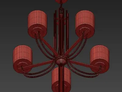 Possini Euro Melody 26 34 Wide Brushed Nickel Chandelier 3D model