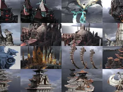 Dragon Architecture 3D Collection 3D Model Pack