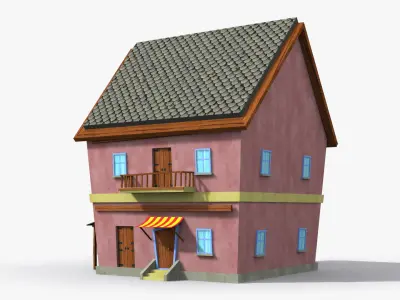 Cartoon House t Low-poly 3D model
