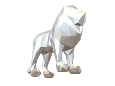 Styled Lion v1 003 Low-poly 3D model