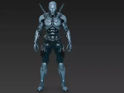 Biomechanical Assassin Futuristic Cyber Ninja 3D Character Model 3D model