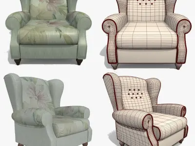 Furniture Collection different sofas and chairs 3D model