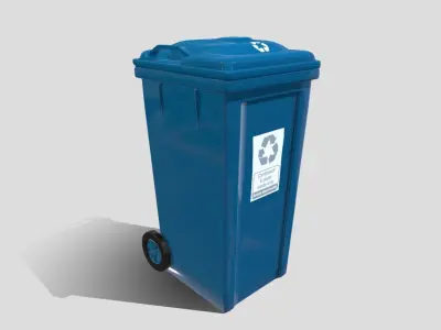 Recycle bin Low-poly 3D model