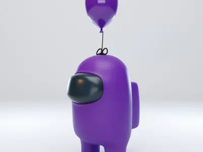 Among Us Mini Balloon Character 3D model