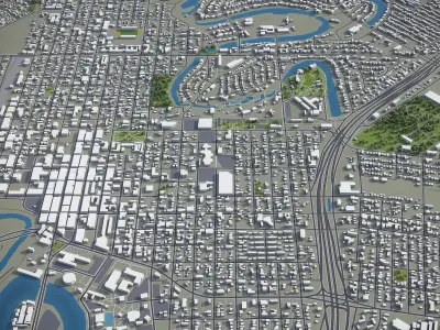 Brownsville - City 3D Model Low-poly 3D model