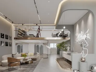 Modern lobby and offices 3D model