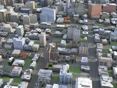 City 53 Low-poly 3D model