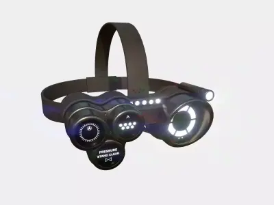 SciFi Glasses J04 Brown - Character Design Fashion Low-poly 3D model