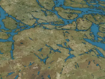 Stockholm - Topography Terrain Low-poly 3D model