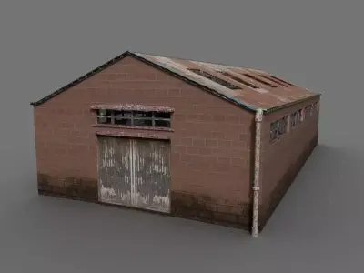 Industrial Warehouse  Low-poly 3D model