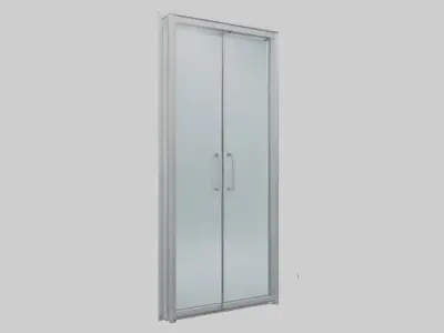 Double glass door model Low-poly 3D model