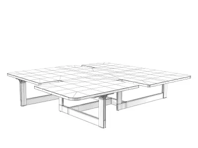 Valery 1 Square Coffee Table 3D model