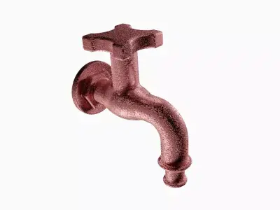Rusted Faucet Low-poly 3D model