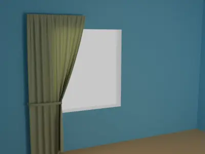 Modular Curtain Pack Low-poly 3D model