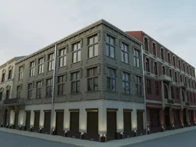Building modular european old id 1 Low-poly 3D model