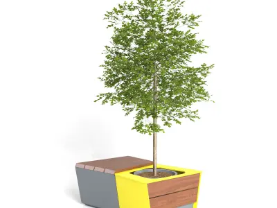 equiparc exa bench and  pot 3D model