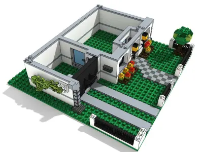 Voxel Lego House 4956 Low-poly 3D model