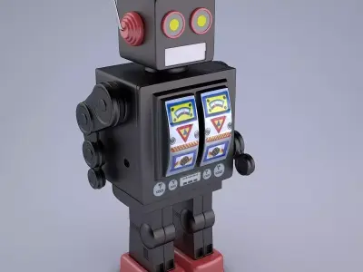 Mr D Cell Vintage Style Collectible Electron Star Strider Robot Low-poly 3D model