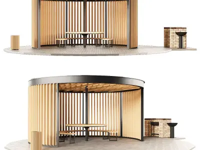 Barbecue gazebo 3D model