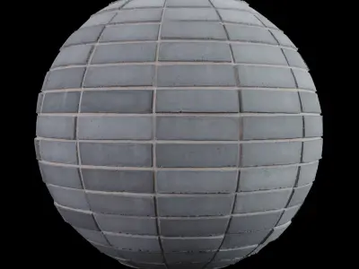 Grey Brick Tiles Texture PBR 200 x 200 cm Texture