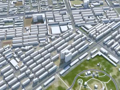 Baotou Inner Mongolia China 80km AI Low-poly 3D model
