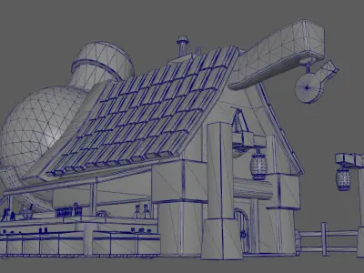 Stylish Magician Alchemists Cabin Low-poly 3D model