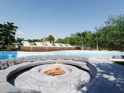 Poolside Sanctuary garden 3d model 3D model