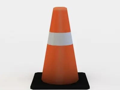 Road cone Low-poly 3D model