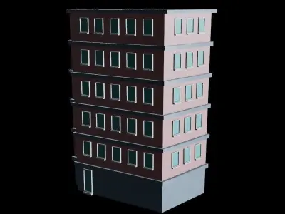 Stylized Building 2  - Mobile Game Asset Free low-poly 3D model