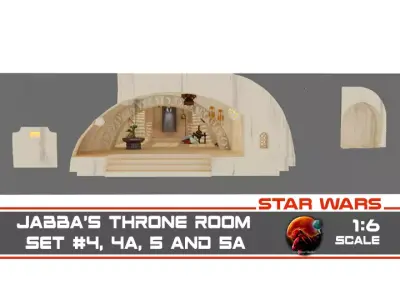Jabbas Throne Room - Trophy Area - Complete set 1-6 scale 3D Model Pack