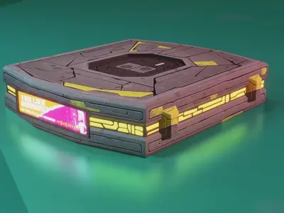 Modular Stylized Cyberpunk Building 3 Low-poly 3D model