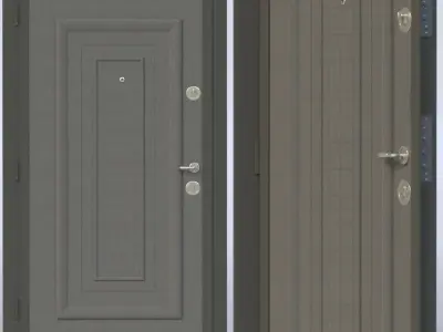 3 Door model with two handles 3D model