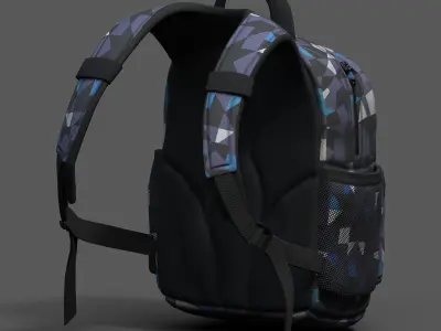 Backpack Camping scifi military futuristic baggage bag  Low-poly 3D model