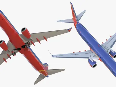  Southwest Airlines Boeing 737-900 ER with Cabin and Doors Rigged for Maya 