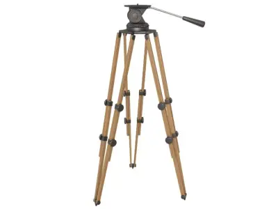 Vintage Video Camera and Tripod 3D model