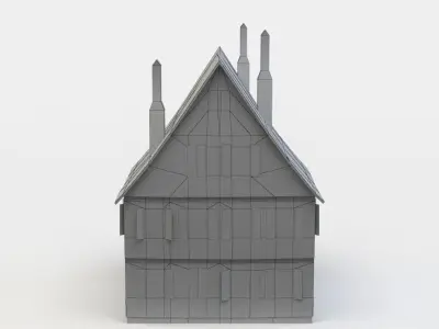 House half timbered Low-poly 3D model