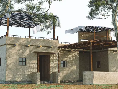 Desert House   Low-poly 3D model