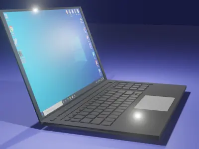 Low poly Laptop microsoft windows Low-poly 3D model