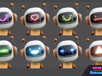 Cute Robot 01 Future Friends Low-poly 3D model