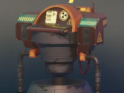 Scifi Control Desk Low-poly 3D model