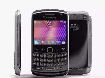 BlackBerry 9360 Black Low-poly 3D model