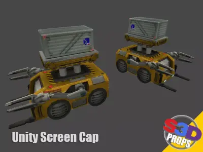 scifi loader and crate 3D model