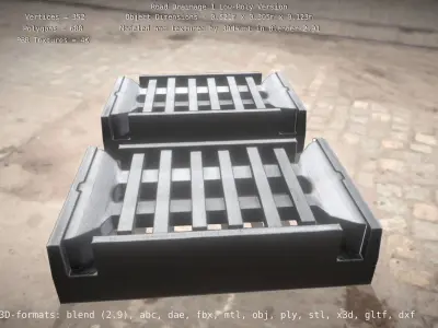 Road Drainage 1 Low-Poly Version Low-poly 3D model